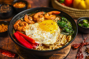 Grilled Prawn Egg Terriyaki Ramen