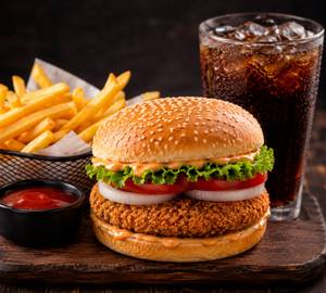 Veg Burger Crisp Meal + Fries + Drink (Saver Combo)