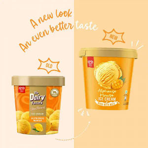 Kwality Wall's Alphonso Mango Ice Cream Tub 700ml