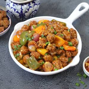 Soyabean Chilli With Plain Rice