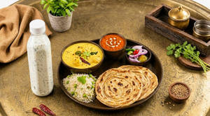 Punjabi Kadhi Thali Meal + Tadka Chach Combo