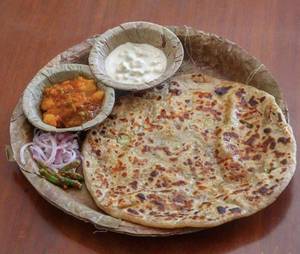2Allo Paratha Chole ,Sabji dal Rice