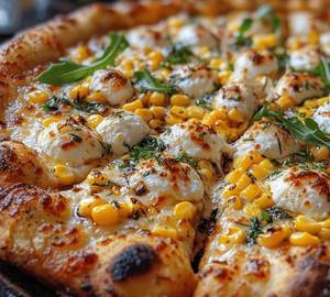 Corn and peas pizza
