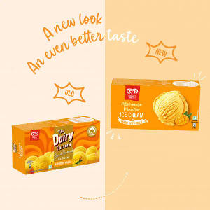 Kwality Wall's Alphonso Mango Ice Cream Party Pack (700ml X 2)