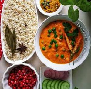 Matar paneer with daal fry and jeera  rice combo                                                               