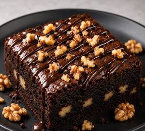 Eggless Gooey Veg Brownie Cake