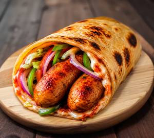 Double Chicken Sausage With Double Egg Roll