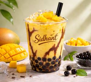 Iced Mango Boba Bubble Shake [With Icecream Cream]