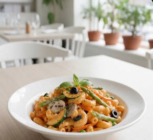 Creamy Pink Macaroni Pasta (non-veg)