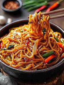 Stir Fried Chilli Garlic Noodles (veg)
