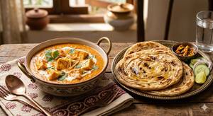 Shahi Paneer With 2 Laccha Paratha