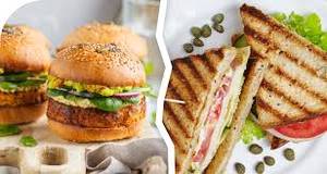 Veg Grilled Sandwich With Aloo Tikki Burger