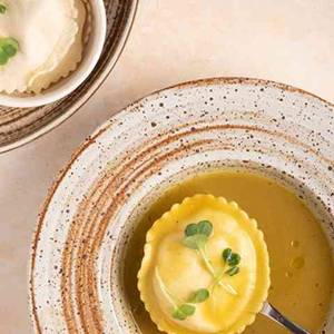 4 Cheese Ravioli In Hearty Pumpkin Broth