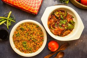 Fried Rice + Paneer Chilli Gravy