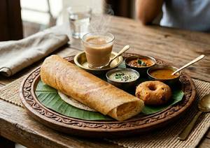 Plain Dosa + Vada(1pc) + Tea