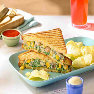 Spinach Corn Mushroom & Cheese Sandwich