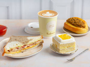 Choice of 2 Non-Veg Sandwiches/Savouries + Beverage + Pastry