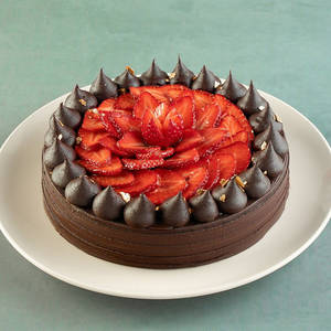 Strawberry Traditional Chocolate Gateau - No Added Sugar