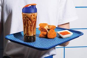 Taiwanese Bubble Tea With Brown Sugar Sauce + Corn Triangles Combo