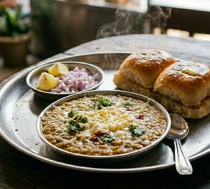 Cheese pav bhaji
