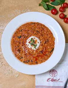 Spicy Tomato Burrata Risotto