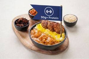 High-Protein Butter Chicken Rice Bowl with Chicken Tikki