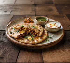 Sattu Paratha With Curd [1 Paratha, Serves 1]