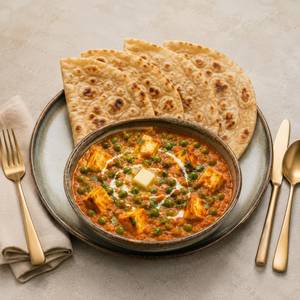 Mutter Paneer With 4 Butter Roti