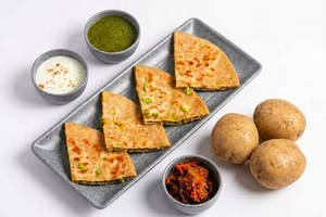 Aloo Butter Paratha And Dahi