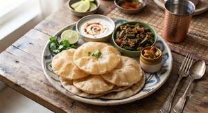 4 Poori With Bhindi Fried Masala [198 ml]