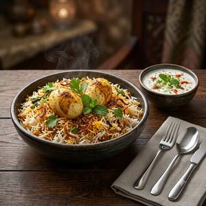 Egg Biryani with Raita [2 Eggs]