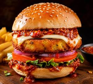 Schezwan Cheese Burger