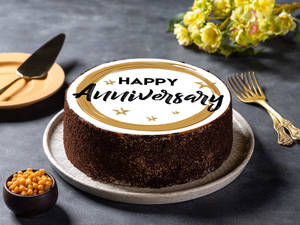 Anniversary Butterscotch Photo Cake