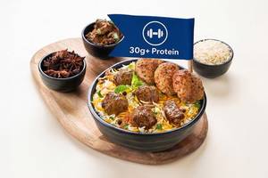 Mutton Kofta Biryani Bowl with Chicken Tikki