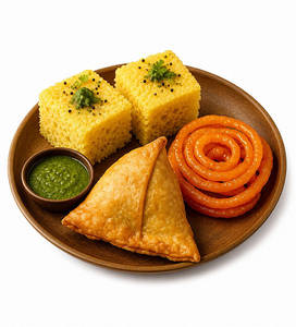 JAIN Samosa(1) Dhokla(2) Jalebi(2) Platter