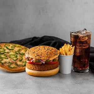 Jr Pb Burger+1 (regular Pizza)+fries+coke (250 Ml)