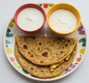 2 Paneer Paratha With Curd