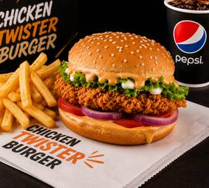 1 Twister burger+2chicken strips+1 pepsi 250ml