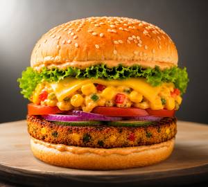 Corn and cheese veg burger