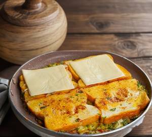 Cheese Bread Omlette with Eggless mayo 