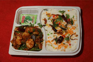 Curd Rice With Prawn Thokku