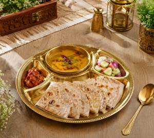 Tadka Dal,red chutney salad thali 