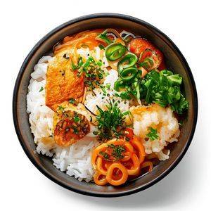 Korean ramen and rice bowl veg