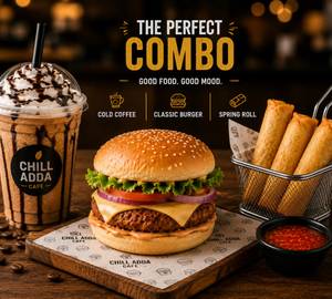 Cold Coffee + Classic Burger + Spring Roll(F)