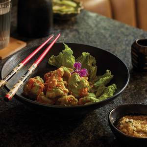 Crispy Wasabi Prawn & Mango Salsa