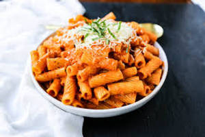 Red Pepper Pasta With Burrata And Herbs