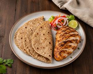 Grilled Chicken Breast With 3 Whole Wheat Chapatis