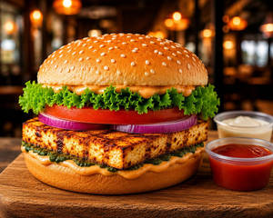 Desi Paneer Veg Burger