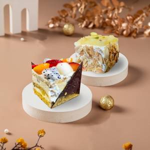 Eggless Fruit Pastry with Pineapple Pastry