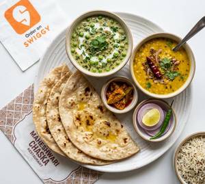 Methi Malai Matar with Dal Fry and 3 Butter Roti